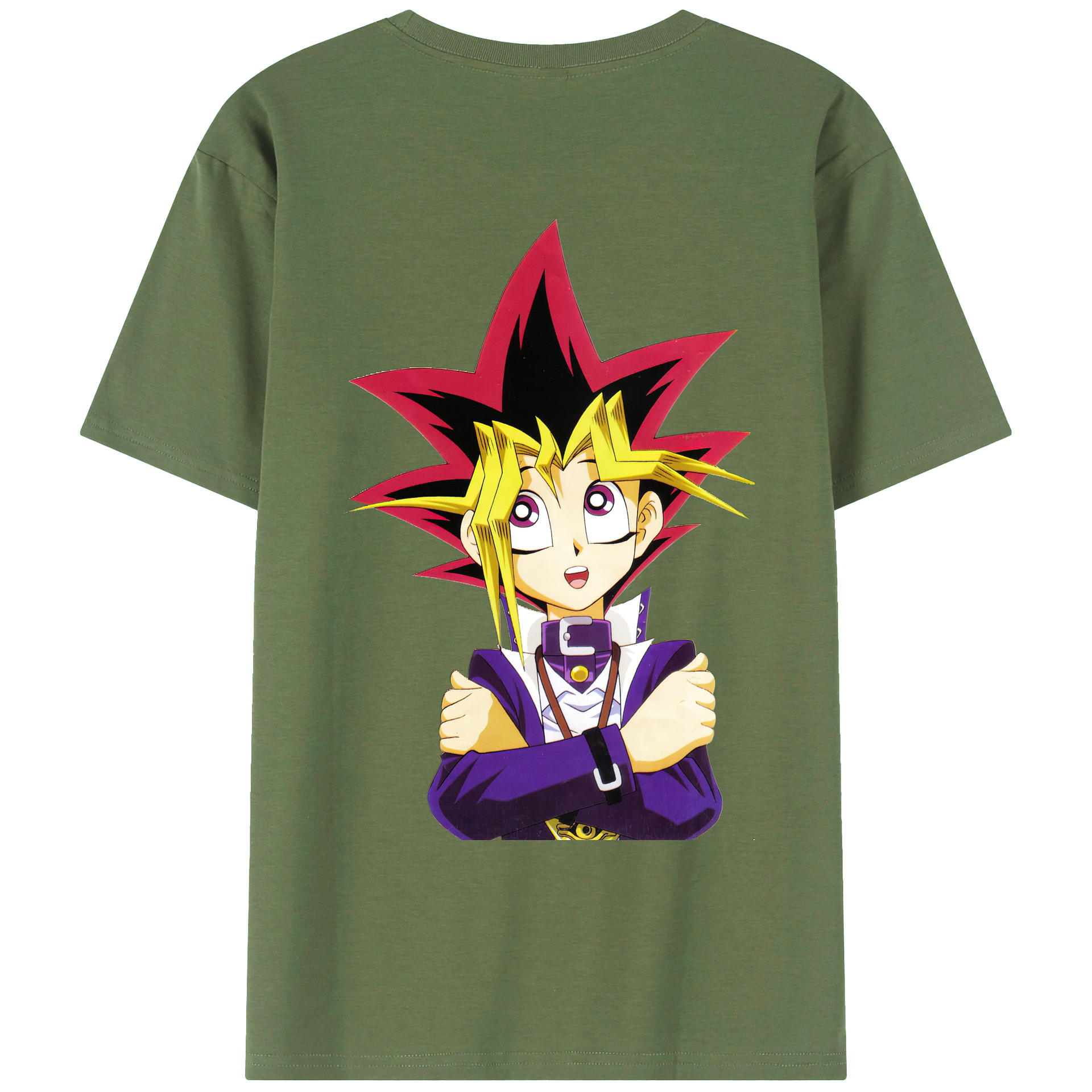 （画像用） 遊☆戯☆王 Yu-Gi-Oh! 綿100％ メンズ半袖Tシャツ（バックプリント） 通気性